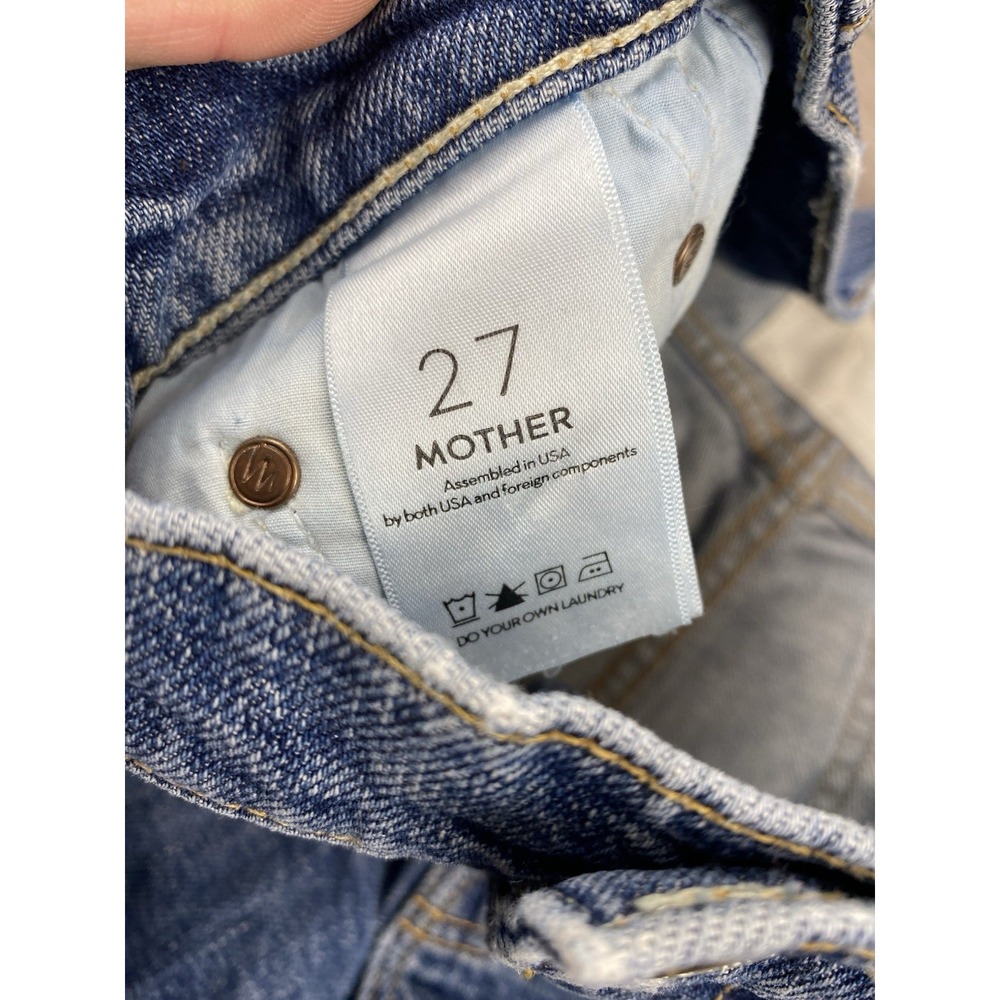 Mother Women's Superior The Dinner Ice Cream You Scream Distressed Jeans 27 Read - Picture 8 of 16